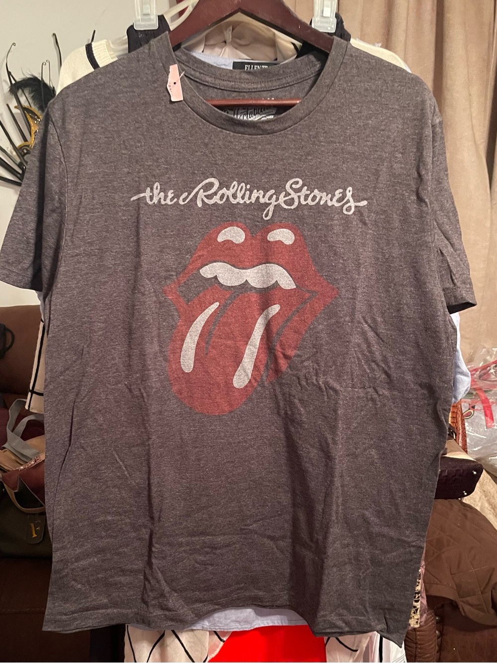 The Rolling Stones Men’s Graphic Tee - Gray with Red Logo